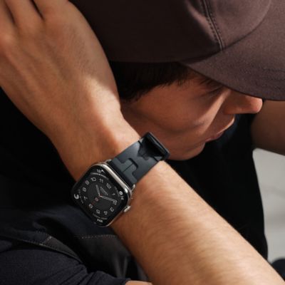 1676 Apple Watch エルメス　ブラック　ディプロイアント　バックル 即決 Apple Watch HERMES 45mm 44mm 黒 ディプロイアント